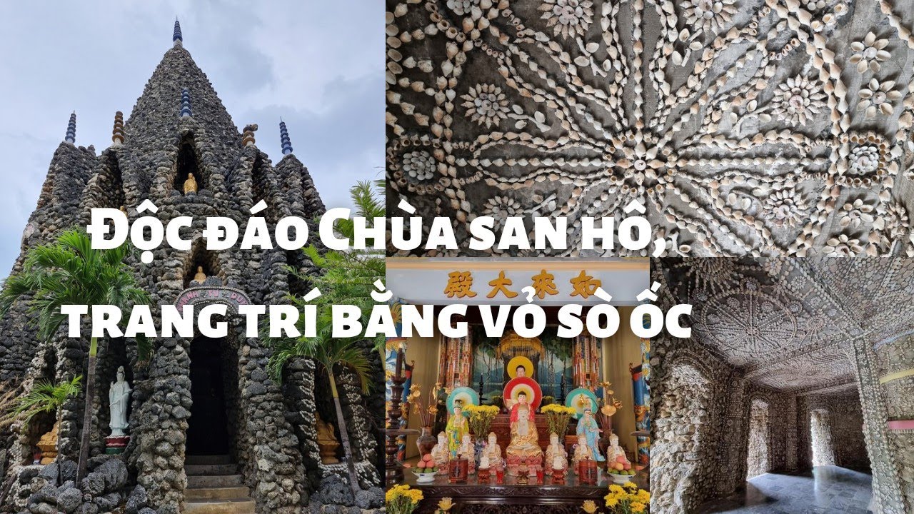 Du lịch Nha Trang: Độc đáo Chùa Từ Vân với bảo tháp xây bằng san hô, trang trí bằng vỏ sò ốc rất đẹp