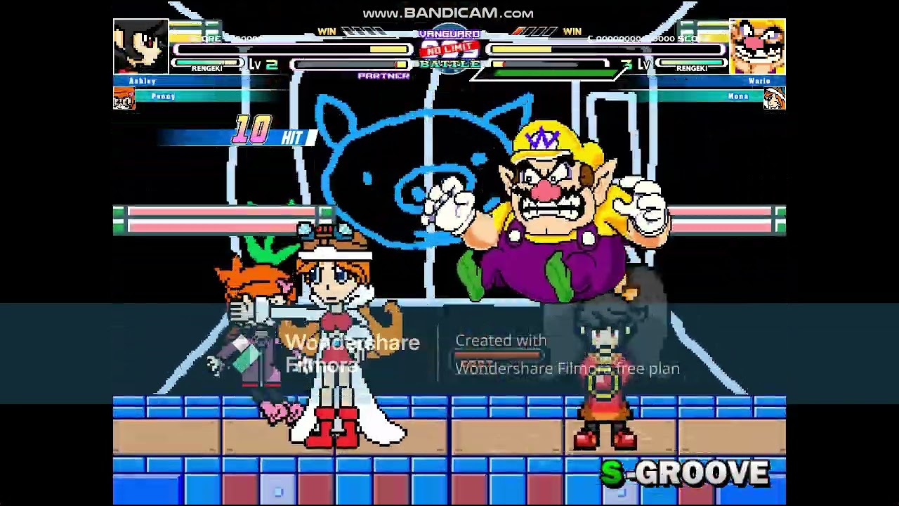 mugen-Ashley And Penny Vs Wario And Mona