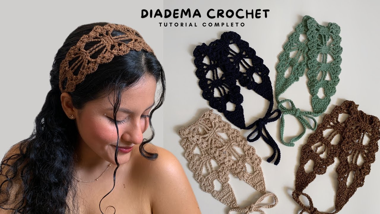 DIADEMA CROCHET 🌸  | ACCESORIO PARA EL CABELLO ~ TUTORIAL NIVEL PRINCIPIANTE!!✨