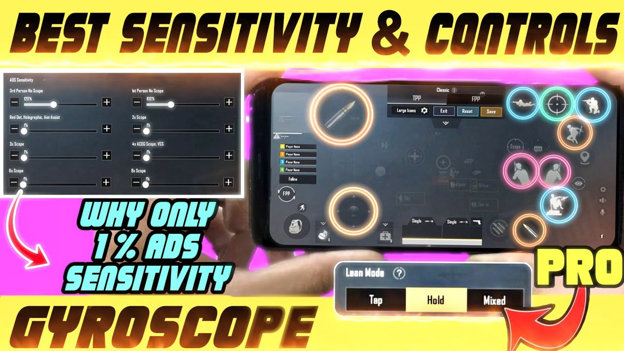 BEST GYROSCOPE CONTROLS & SENSITIVITY [ENG SUBS] BE A PRO GYROSCOPE USER | PUBG MOBILE TUTORIAL