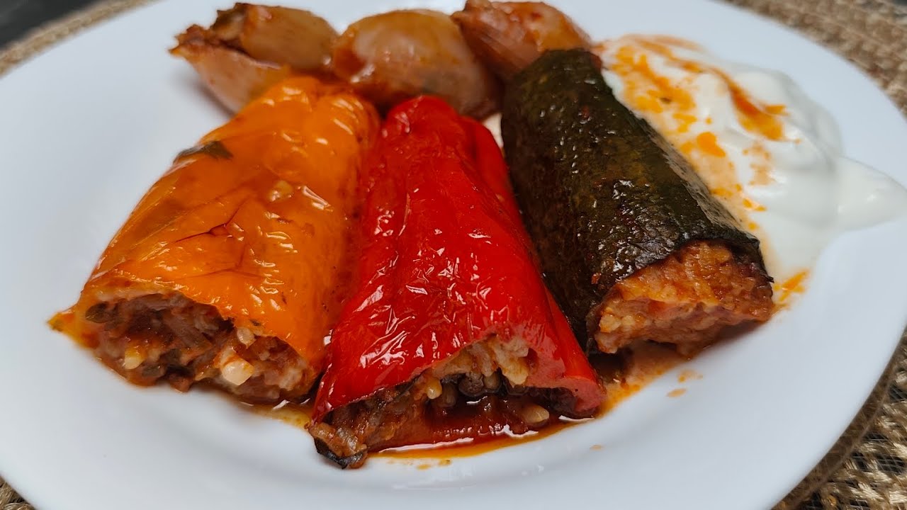 Dolma Misti Verdure Ripiene Turche |  Zucchine, Peperoni e Cipolle Ripiene| Facilissime e Gustose