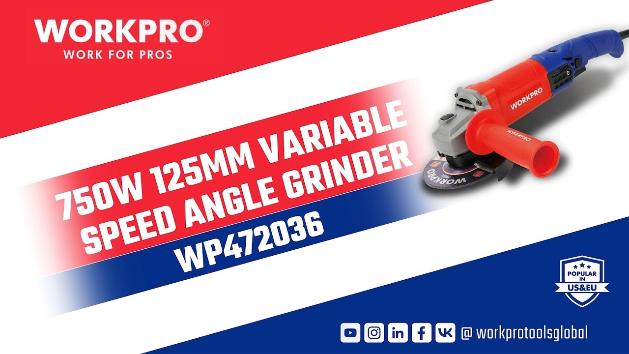 WORKPRO 750W 125MM variable speed Angle grinder|WP472036