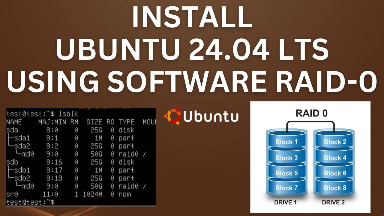 How to Install Ubuntu 24.04 LTS With Software Raid-0 | Install Ubuntu 24.04 LTS On Software Raid