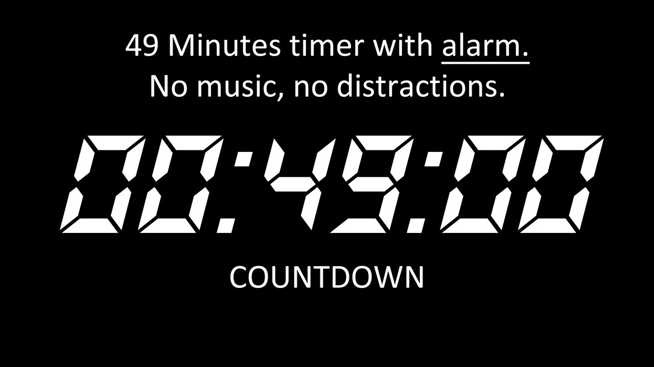 49 MINUTES COUNTDOWN | DIGITAL CLASSIC CLOCK | ALARM | OK TIMER