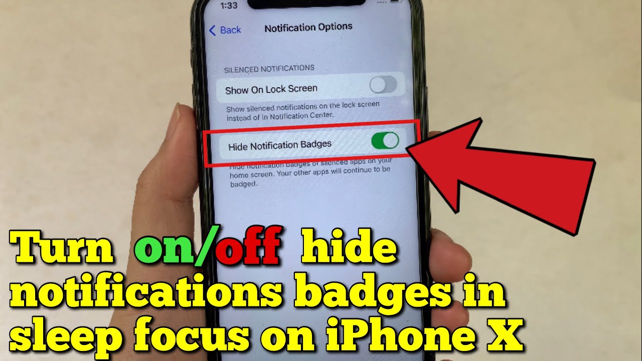 How to turn on or off hide notifications badges in sleep focus on iPhone X