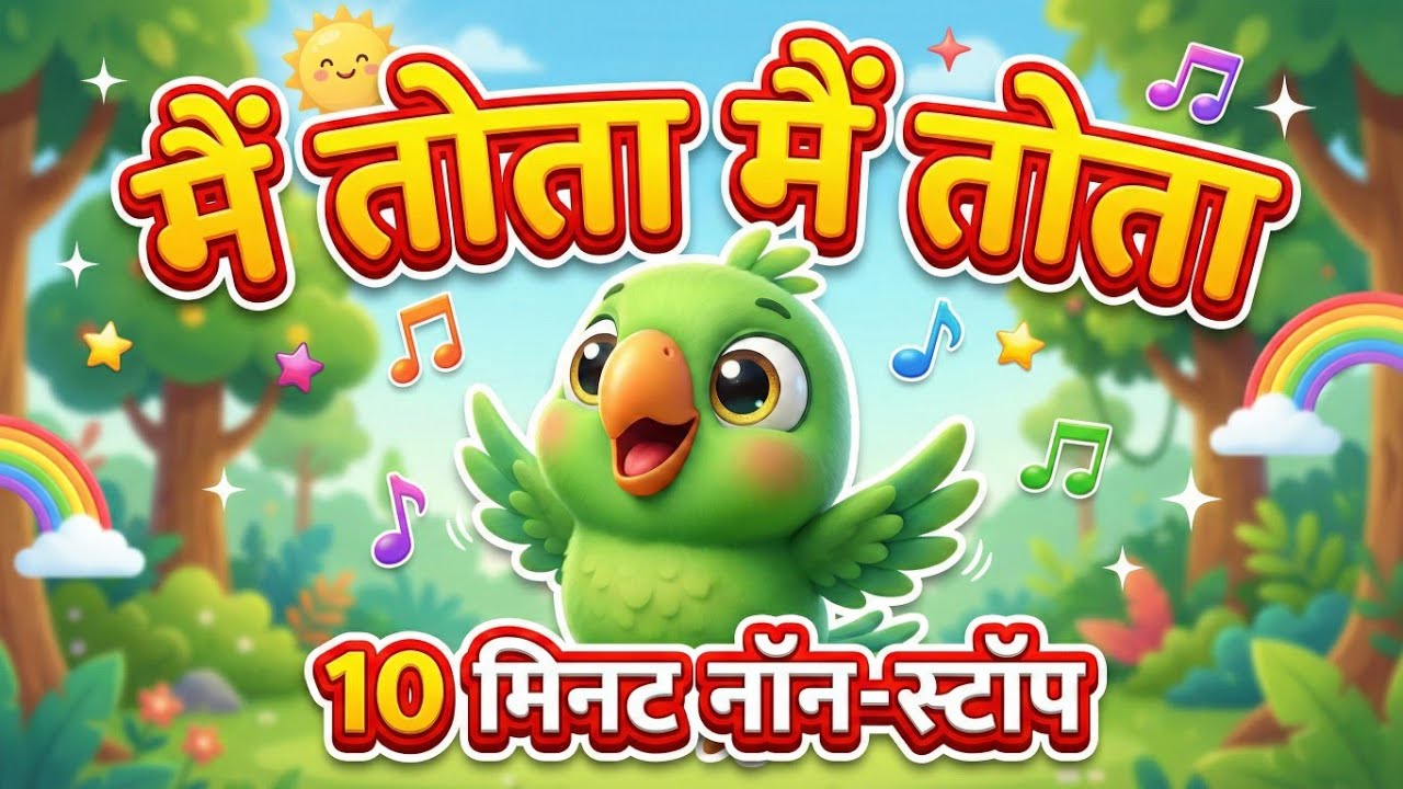 मैं तोता मैं तोता | 10 मिनट नॉन-स्टॉप | Kids Rhyme Compilation in Hindi | TinTon TV