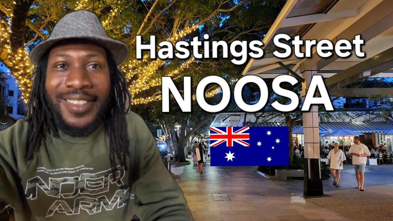 Noosa: Hastings Street - 4K Evening Walking Tour  | Noosa Heads, Queensland, Australia