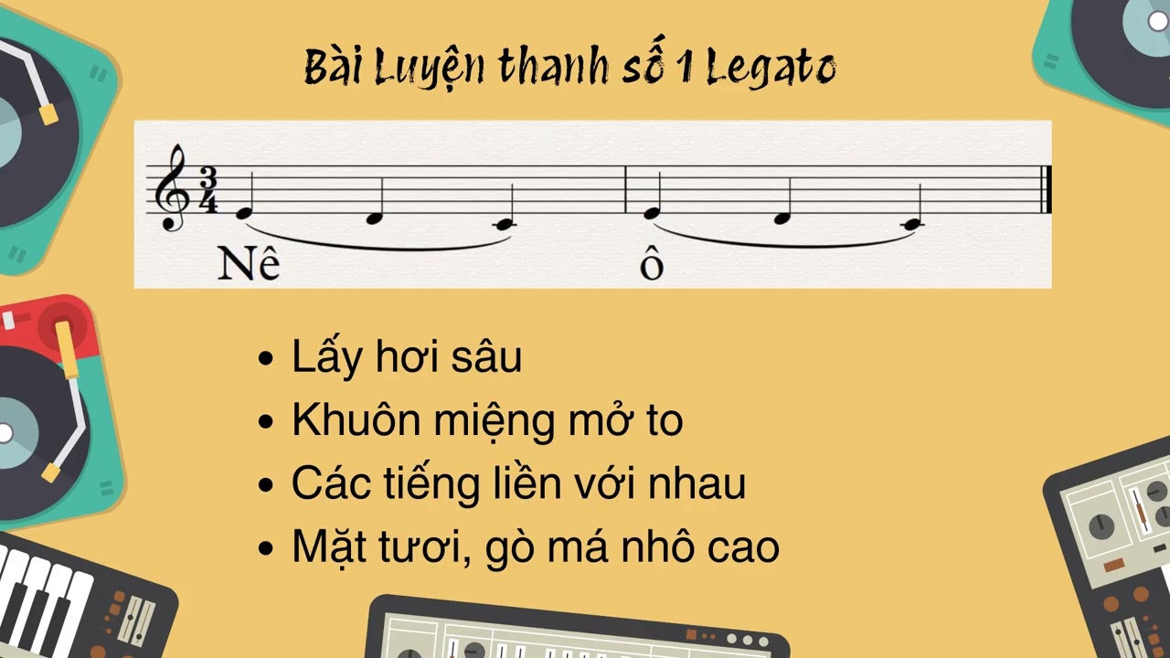 Bài luyện thanh 1 Legato - Luyện thanh cho giọng Nam Nữ trung người Việt Nam