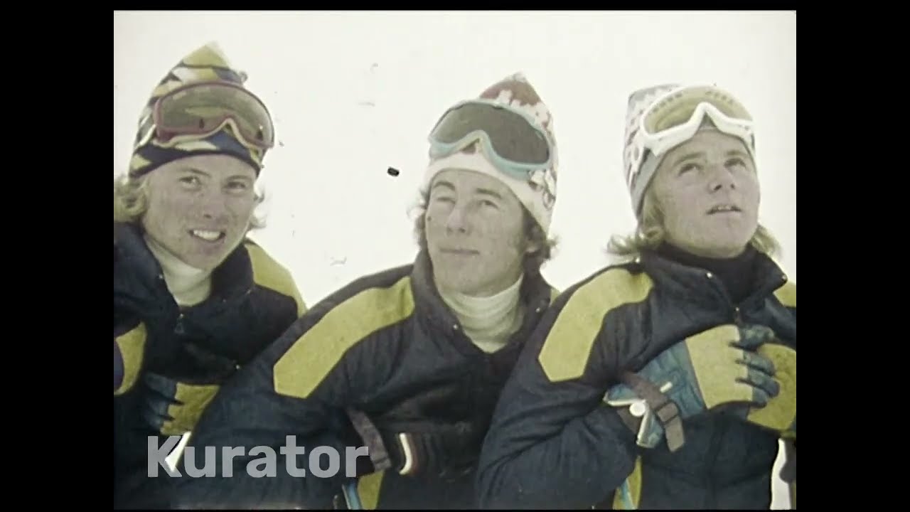 Ingemar Stenmark and friends training in Italian Alps   1974 -