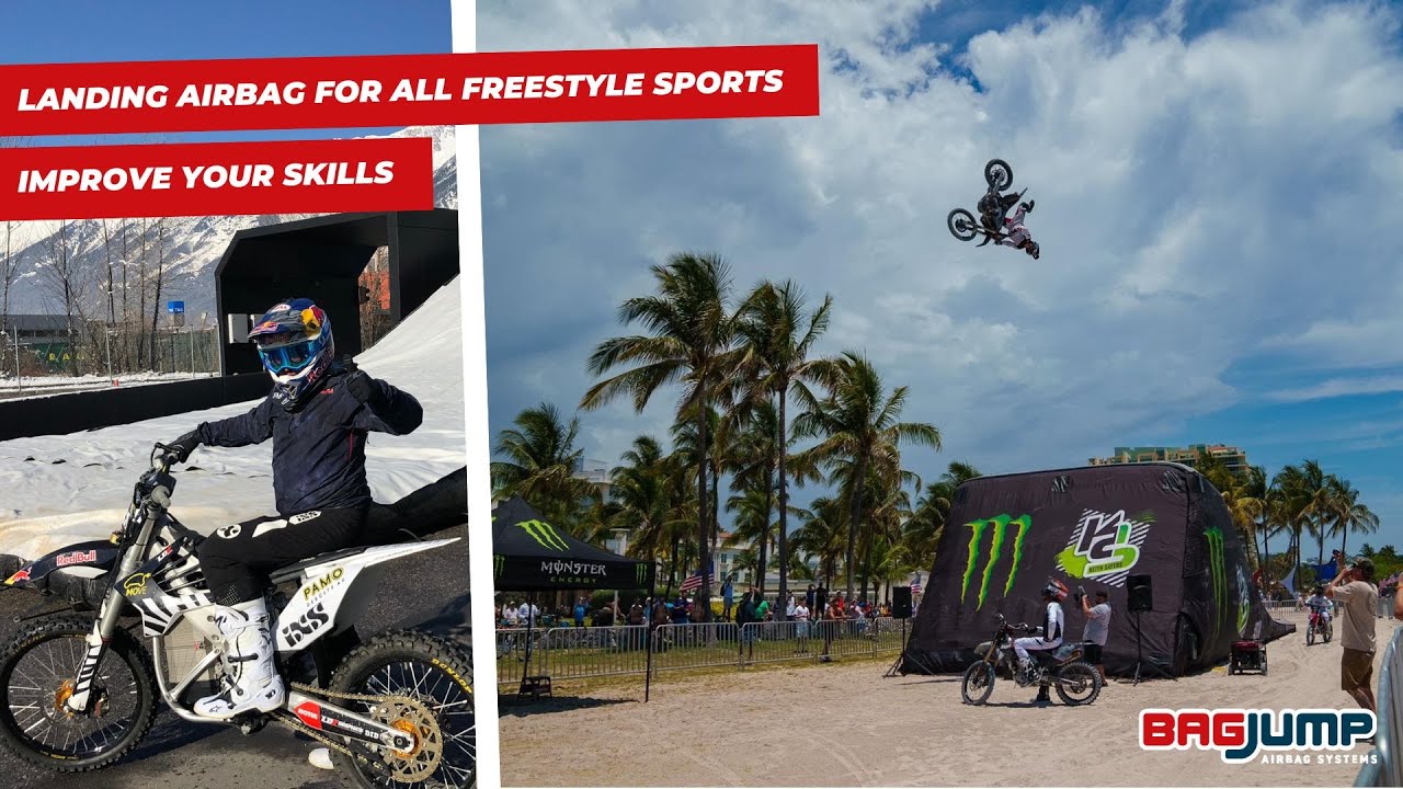 Landing airbag by BAGJUMP for all freestyle sports - Improve your freestyle skills