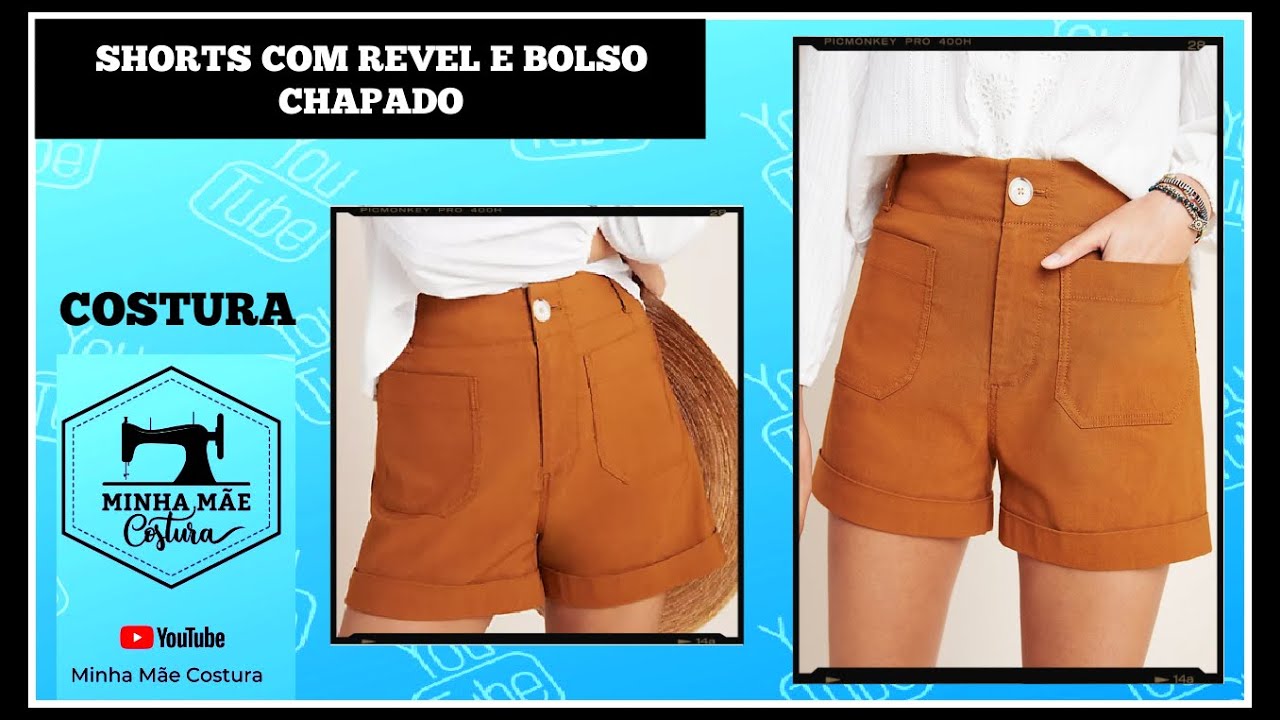 DIY – COMO COSTURAR SHORTS COM REVEL E BOLSO CHAPADO