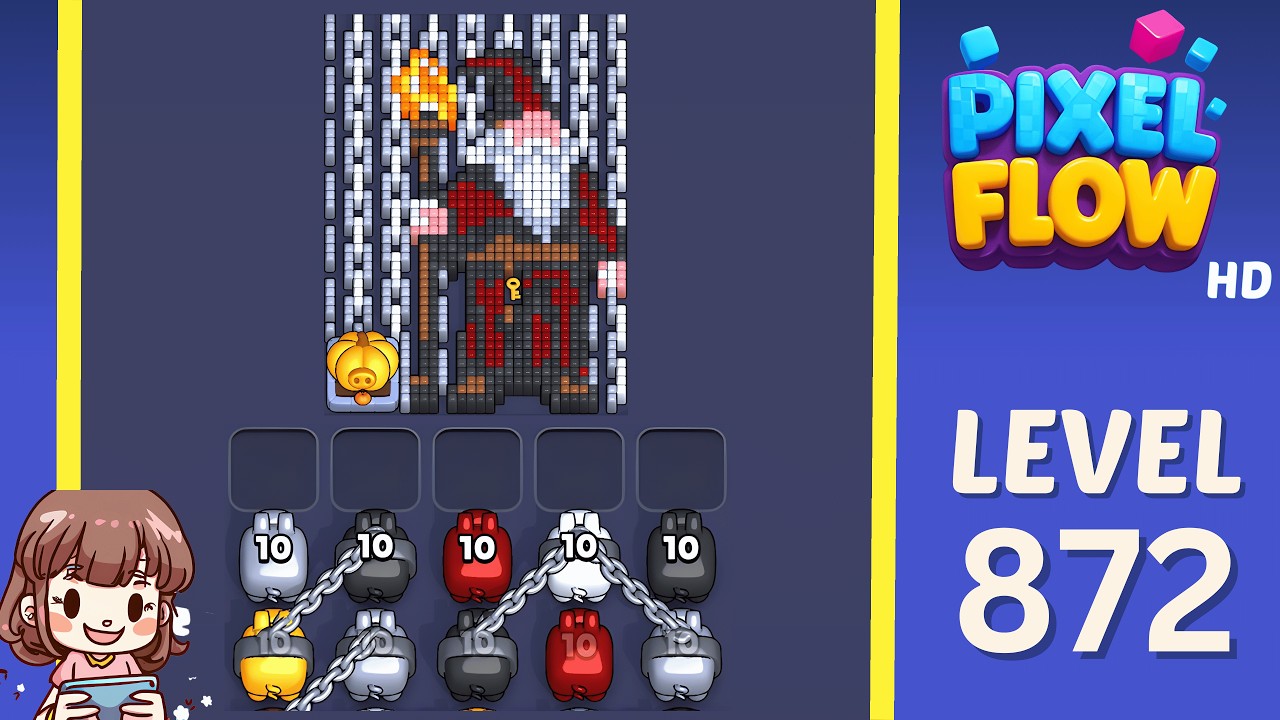 Pixel Flow Level 872 Solution Walkthrough