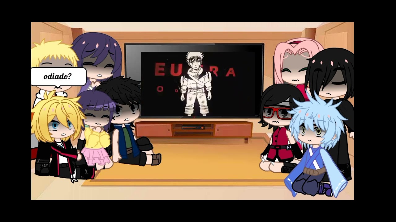 Família uchiha e Família uzumaki reagindo a rap do Naruto e do kurama ( Nosso adeus)
