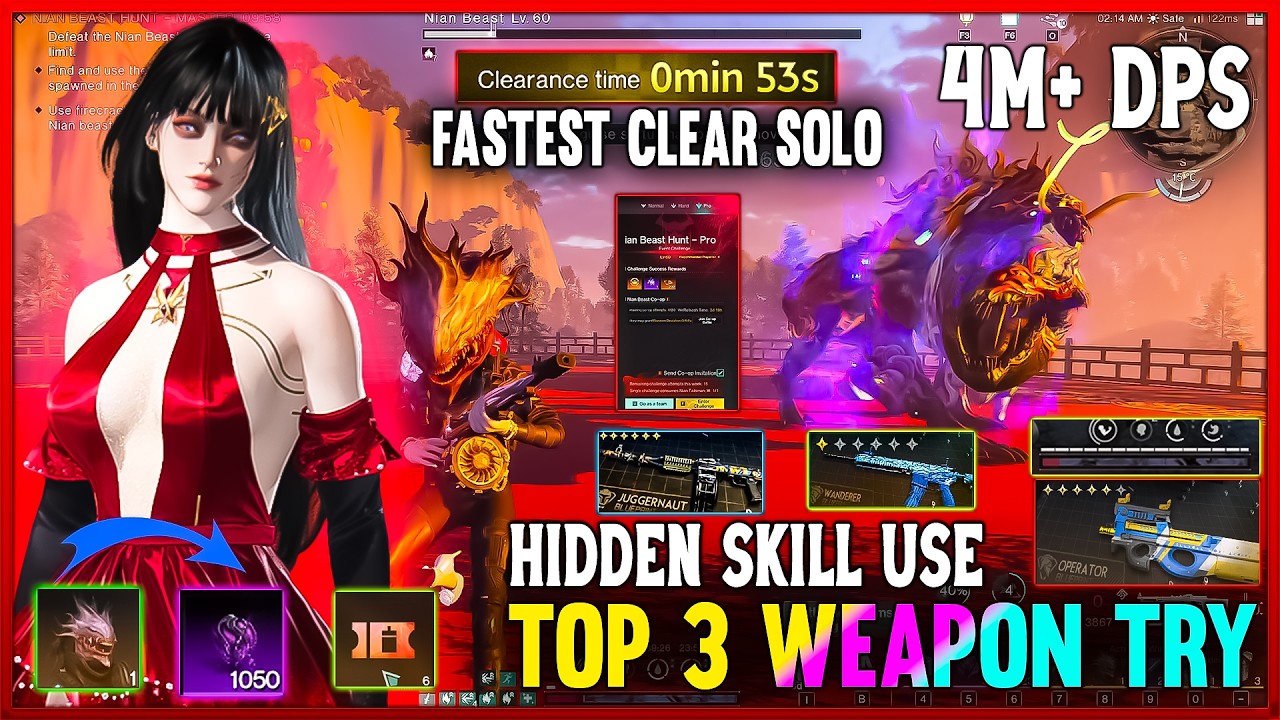 ONCE HUMAN TOP 3 BUILD YOU SHOULD TRY NEW BOSS THE NIAN BEAST PRO FASTEST CLEAR M416,KVD,P90