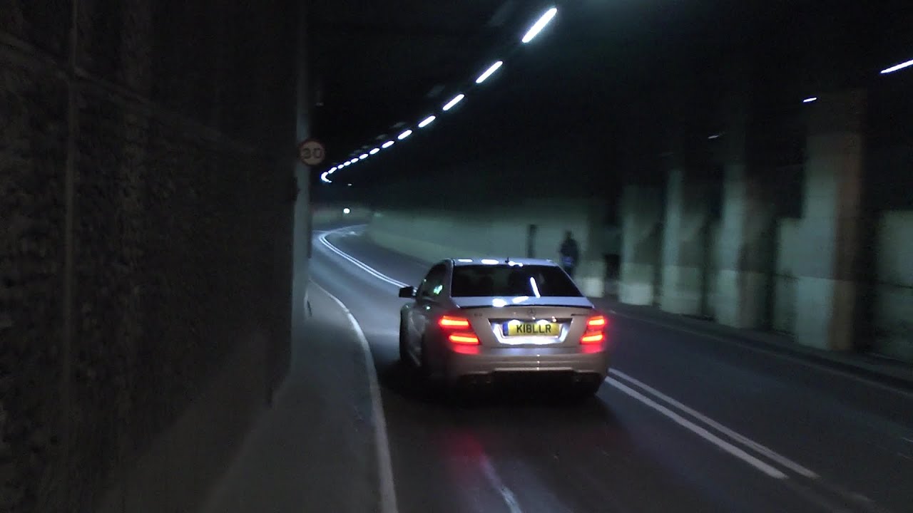 Decat Mercedes C63 AMG - Tunnel Acceleration & Huge REVS!!
