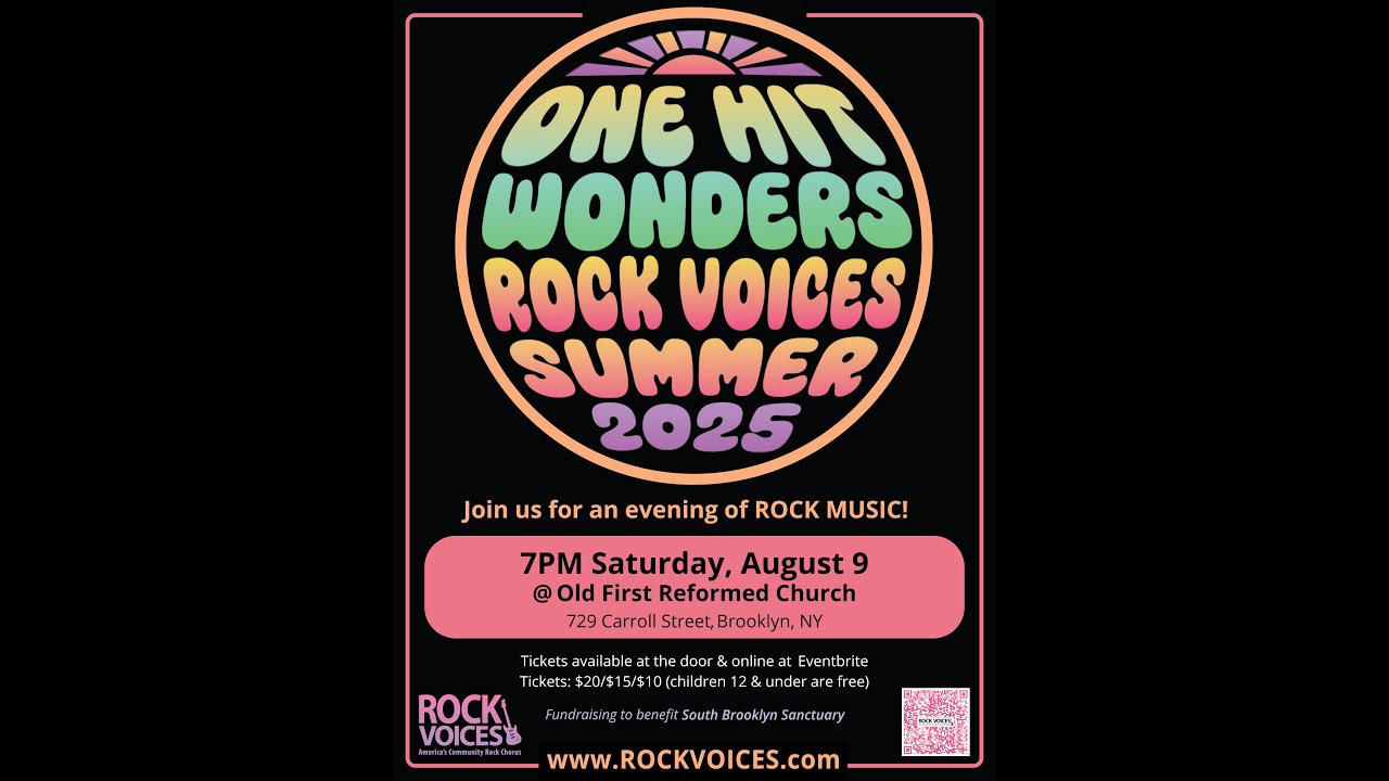 Rock Voices Brooklyn Heights Summer One Hits Concert August  9, 2025