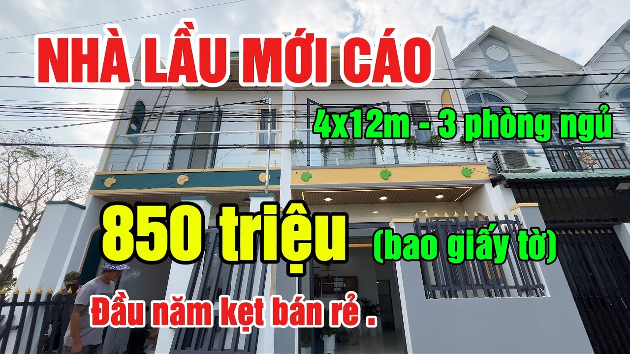 Quá đẹp nhà lầu mới cáo 3 phòng ngủ, chủ kẹt bán rẻ 850tr bao sang tên. chợ Mỹ Hạnh Nam giáp Hóc Môn