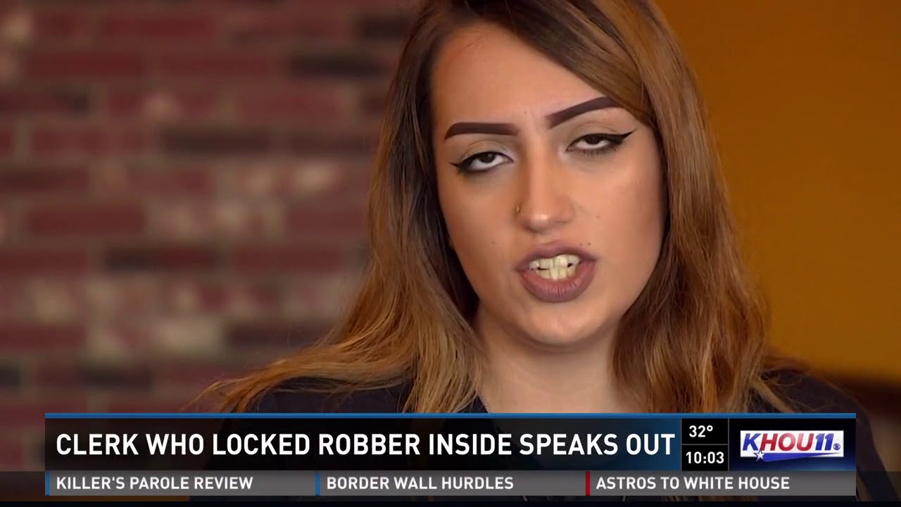 Employee who locked 'praying' robber inside store speaks out