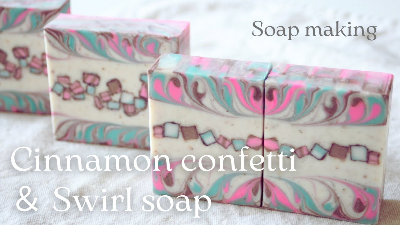 Cinnamon Confetti and Swirl Soap Making | Cold Process Soap