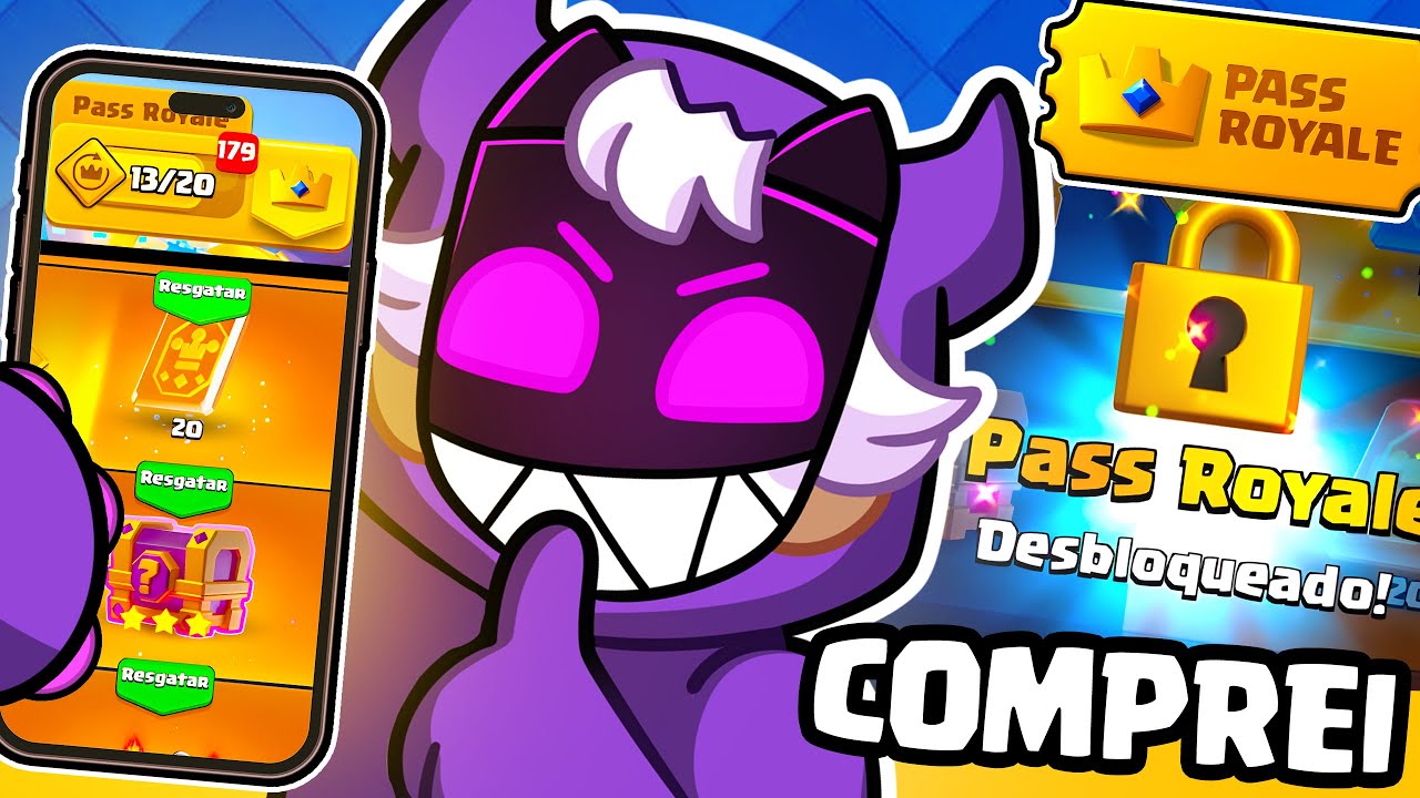 RESGATEI TODAS as RECOMPENSAS do PASSE ROYALE de UMA VEZ | Clash Royale #4