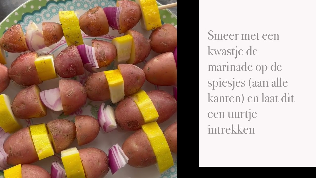 Aardappel spiesje van de BBQ