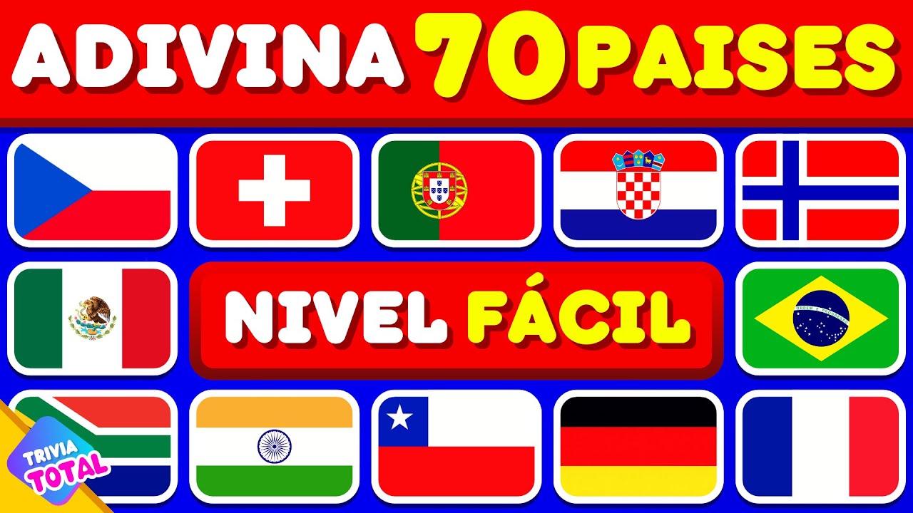 🌍 Adivina 70 Banderas en 5 Segundos 😱 | Test de Geografía 🧠 | Trivia Total✅