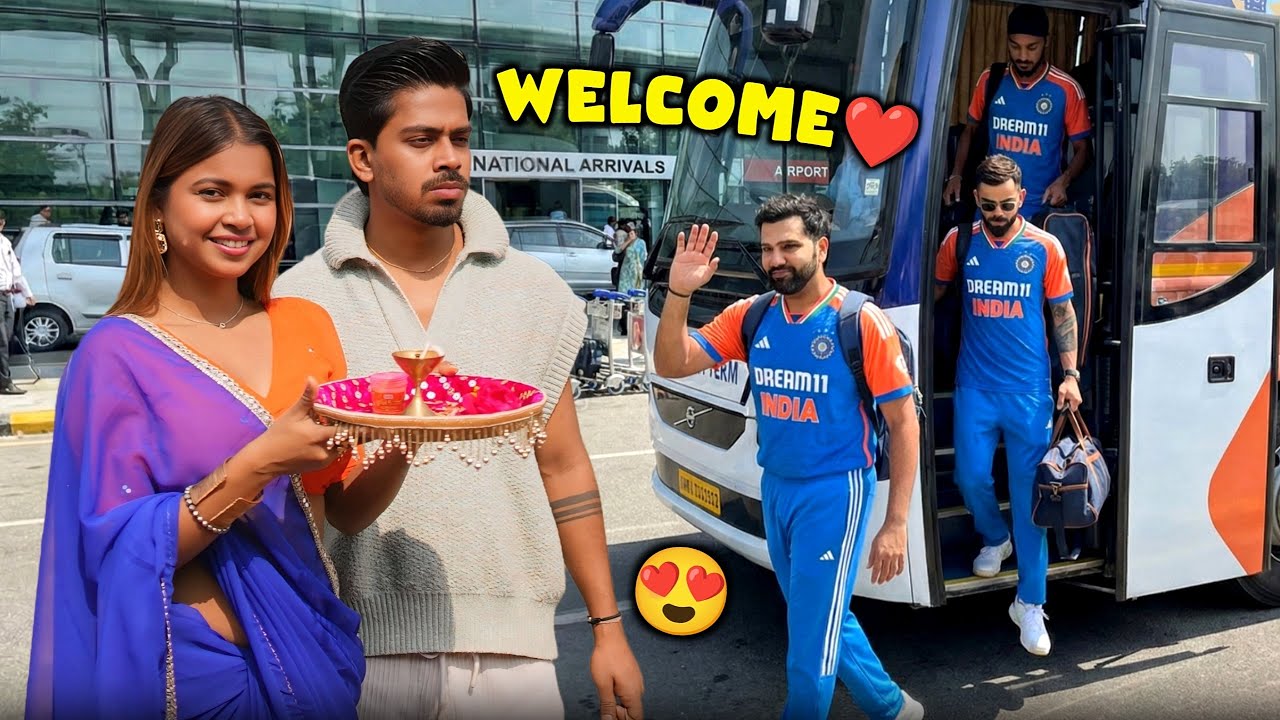 Hardik Pandya & Virat Kohli ka Welcome karne gayi Aarti Plate ke saath 🇮🇳