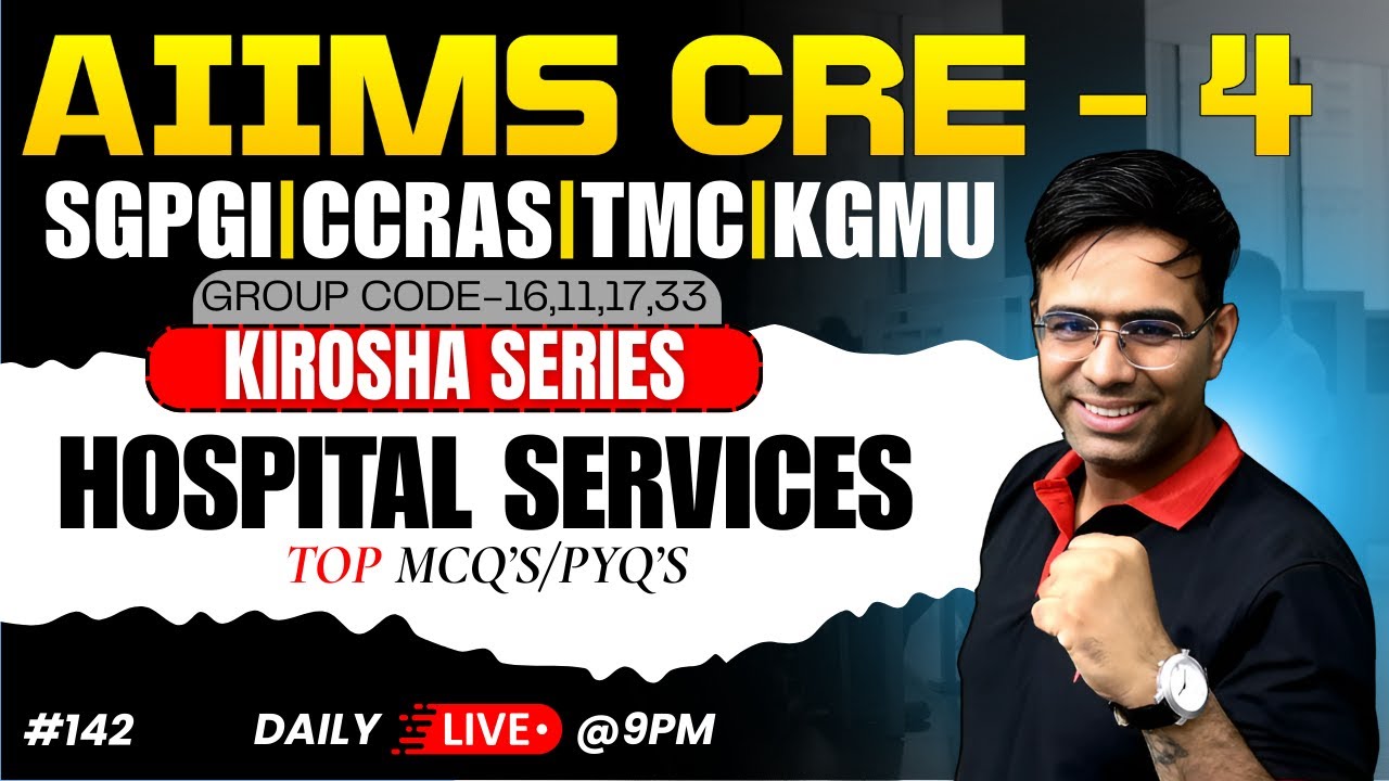 AIIMS CRE-4 Hospital Services, First Aid, Rapid Revision 🚑 | KIROSHA Series 