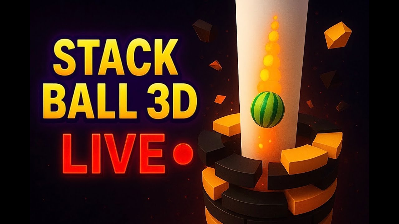💥 STACK BALL 3D HARD MODE CHALLENGE 😍 #gaming #stackball #live