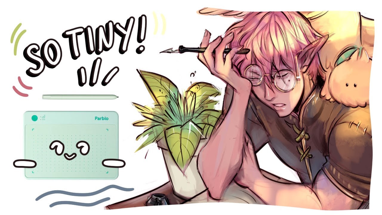 World's Tiniest Tablet??? 🌸 [Parblo Ninos Neo Tablet Review] + Speedpaint