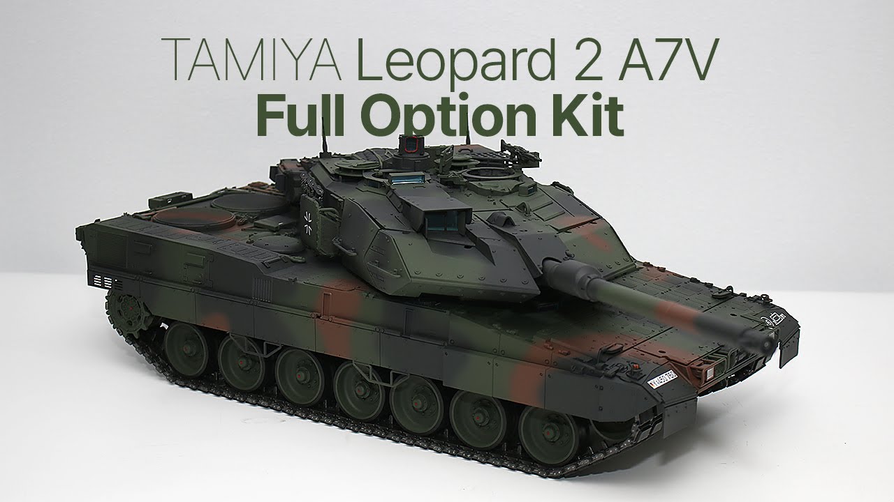1/16 R/C Tamiya Leopard 2 A7V Full Option Kit | NATO 3 COLOR | #56047
