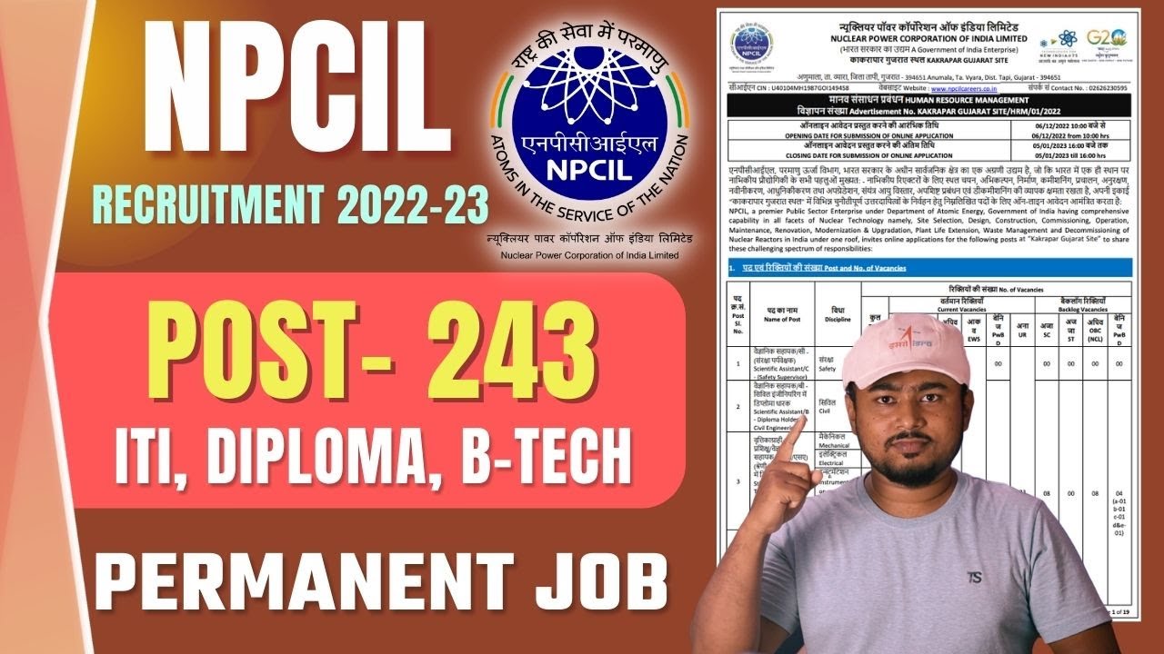 NPCIL Recruitment 2022 StipendiaryTrainees - Technician