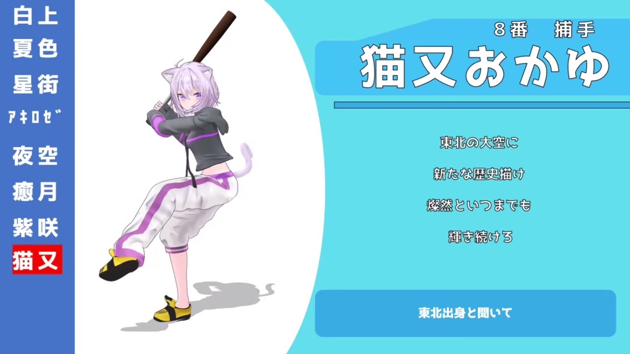 【応援歌】ホロライブメンバーで1-9+α(0〜2期生編)【プロ野球×VTuber】