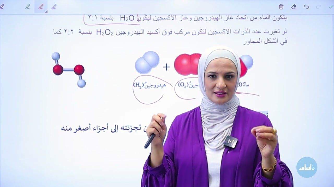 التاسع 9️⃣ - كيمياء (مكونات الذرة - ج1) مع أ. إنعام الملاحيم