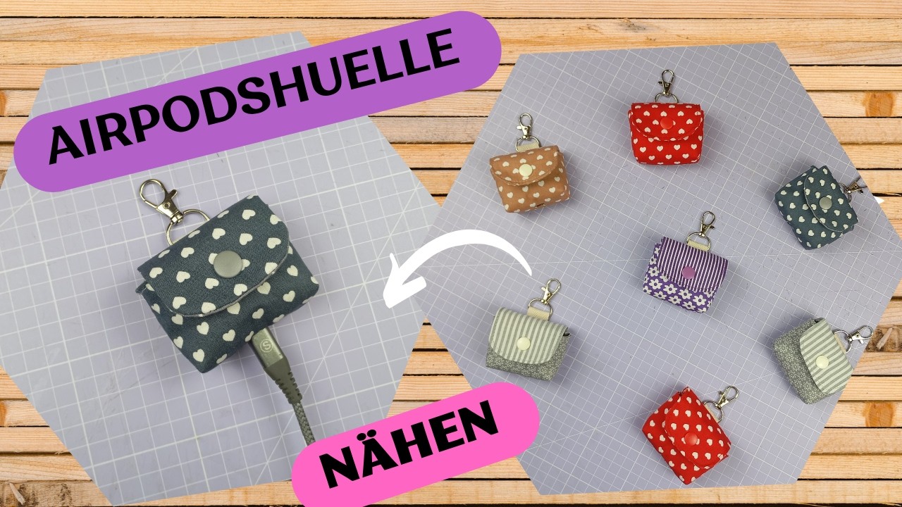 Airpodshülle Airpodstäschchen nähen/DIY Tutorial/Nachhaltigkeit/Zerowaste/Stoffresteverwertung