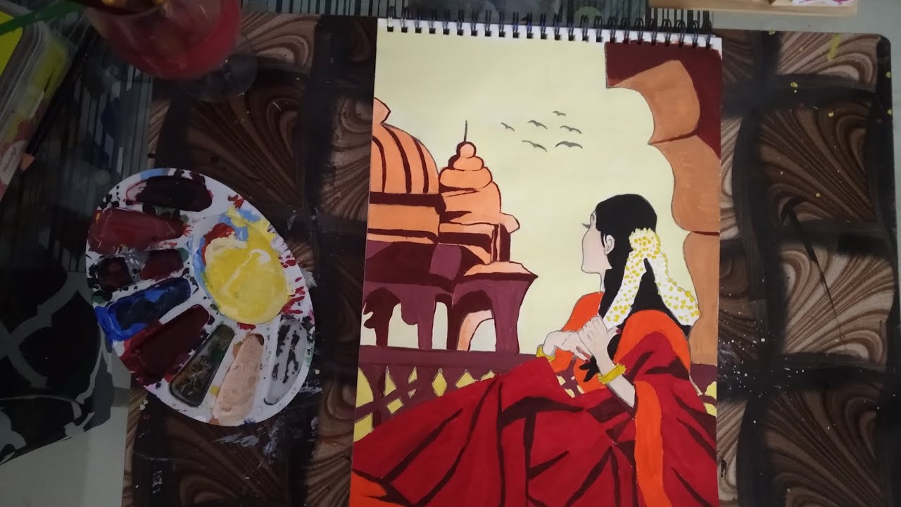 Acrylic color Painting step by step tutorial
