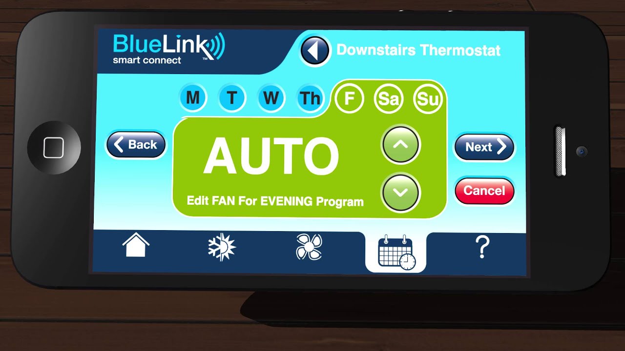 Braeburn BlueLink Smart Connect App - Program Scheduling