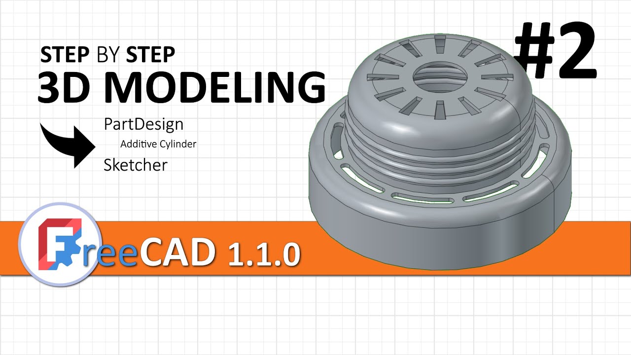 FreeCAD 1.1: 3D modeling exercise 2 | Sketch + PartDesign additive feature & additive primitive