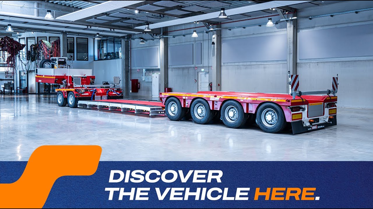 MAX Trailer - MAX710 extendable lowbed trailer with 6 axles & excavator bridge