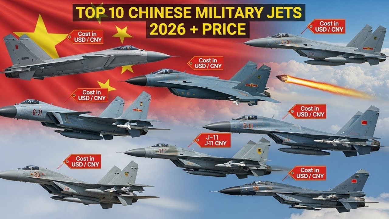 Top 10 Chinese Military Jets & Their Cost in 2026