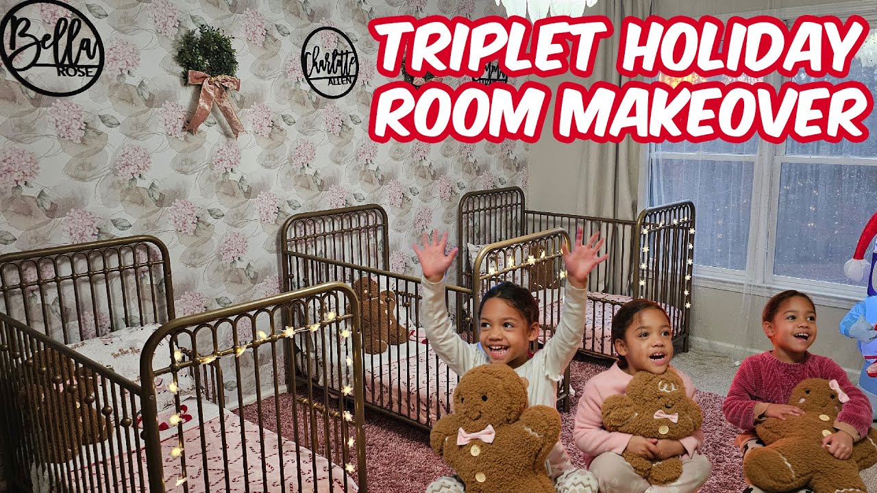 Surprise Triplet Room Makeover - Holiday Edition!