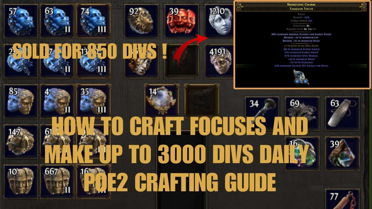 Руководство по созданию предметов с помощью Focus Crafting в PoE2 0.4 — зарабатывайте до 3000 Div...