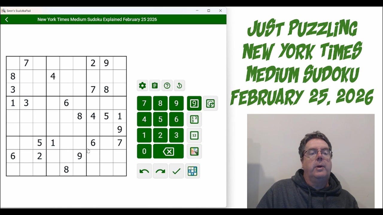 New York Times Medium Sudoku February 25 2026