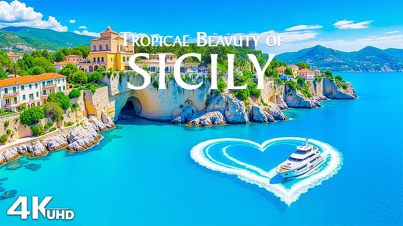 Sicily 4K UHD 🇮🇹 Turquoise Shores & Island Beauty  Deep House Chill Mix 🌊🎶
