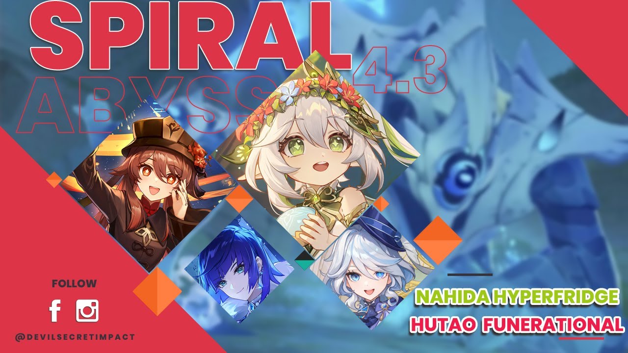 Spiral Abyss 4.3 | C1 Hutao Funerational & Nahida Hyperfridge | Full Star [9⭐] Genshin Impact