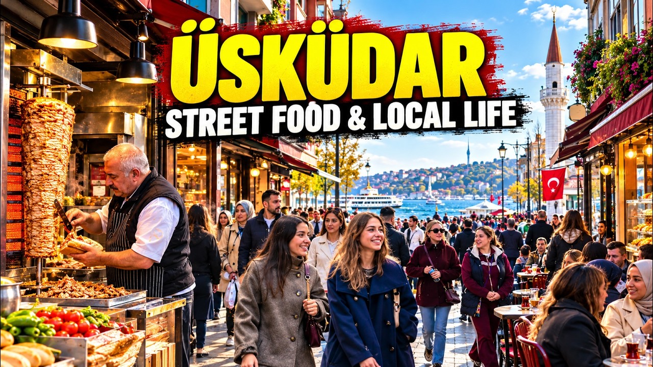 &Uuml;sk&uuml;dar Istanbul 4K 🇹🇷 | Sunday Fish Market, Street Food, Sweet Shops & Bosphorus Walk