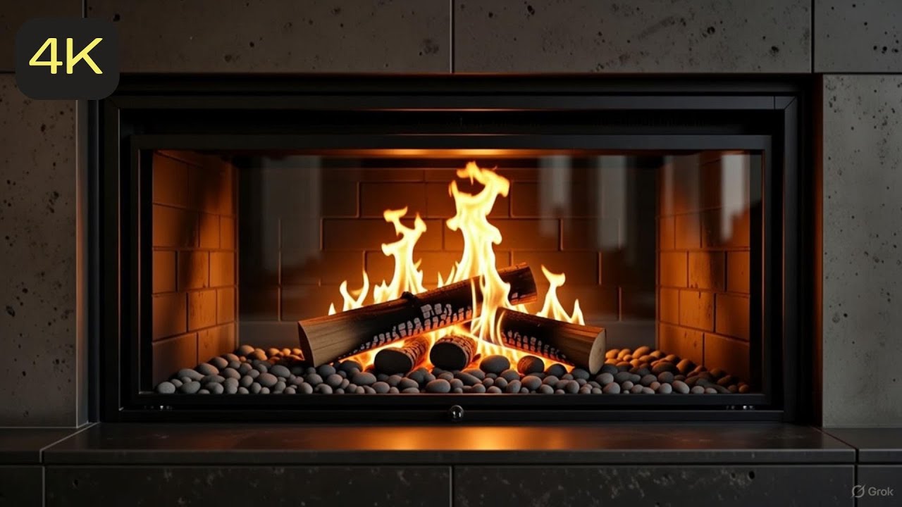 Cozy Luxury Fireplace Relaxing Burning Fireplace Cracking Fireplace. Frame TV Art. (No Music)