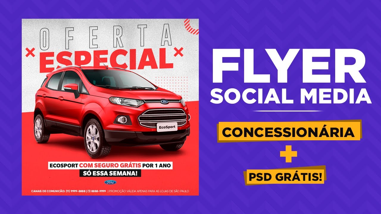 DESIGN PARA SOCIAL MEDIA | CONCESSIONÁRIA DE CARROS [PSD GRÁTIS]