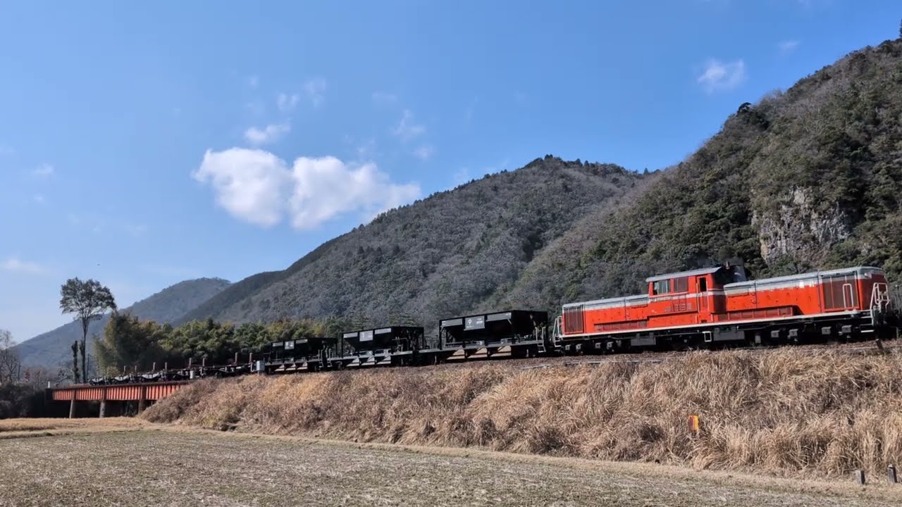 DD51+ホキ+チキ　山口線　乗務員訓練（長門峡）