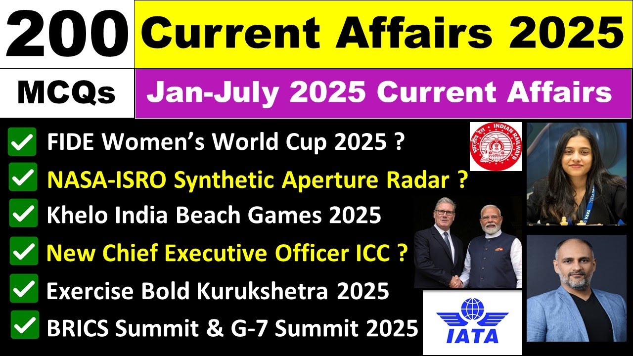 Top 200 Important Current Affairs 2025 | Current affairs 2025 for NTPC | Current GK 2025